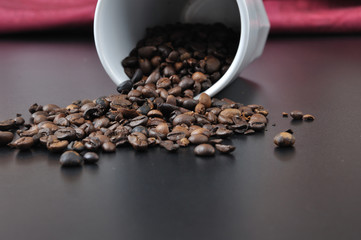 coffee granules on black table