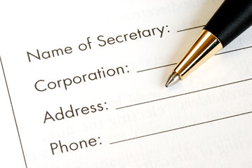 Fill in the information of a corporation