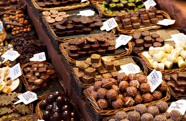 Arrangement of chocolate truffles