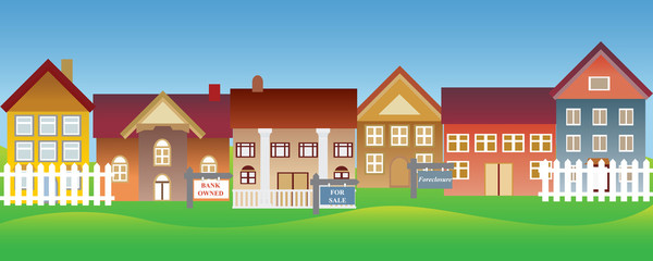 Fototapeta premium Houses for sale and foreclosure