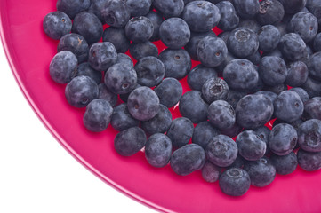 Fresh Blueberries in a Vibrant Pink Bowl