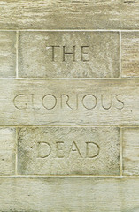 Vintage war memorial epitaph