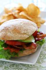 Bacon Lettuce Tomato Club Sandwich