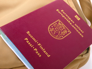 European Union Passport. Red. Cose up