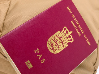 Passport. Red. Cose up