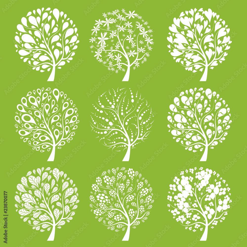 Poster art trees collection for your design