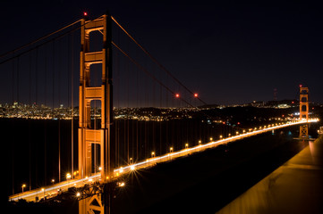 Fototapeta na wymiar Golden Gate Bridge at night - San Francisco