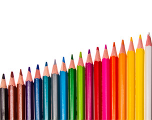 colored pencils - isolated on the white background