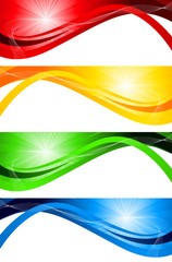 Vector set of bright banners
