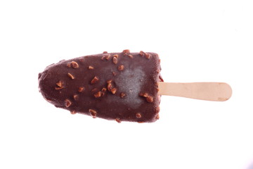 chocolate ice lollies isolated on a white background