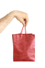 Paper bags in male hand