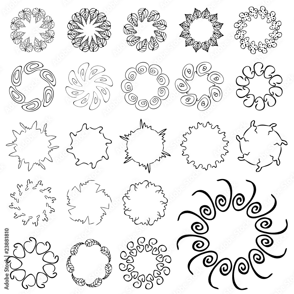 Wall mural decorative design elements