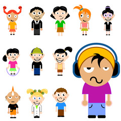 cartoon children character set