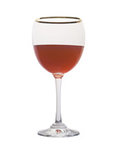 glass of red wine on a white background