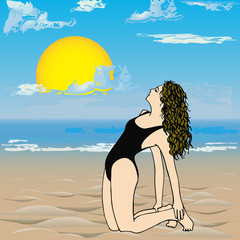 Girl on the beach--
