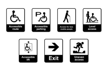 Disabilities Discrimination Act signs