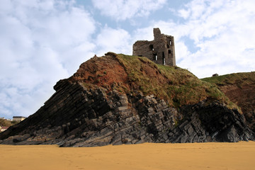 old castle ruin on a high cliff