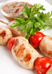 Roasted kebab with vegetables