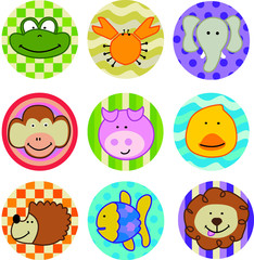 animal icons – circular