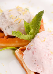 Waffle, whip and mint