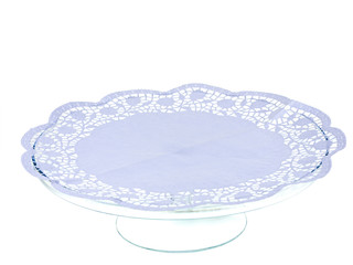 empty cake stand isolated on white background
