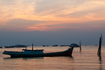 Bali Sunset with Fishing Boats
