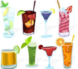 Set of a various cocktails A