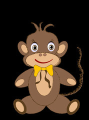 Vector illustration one Monkey