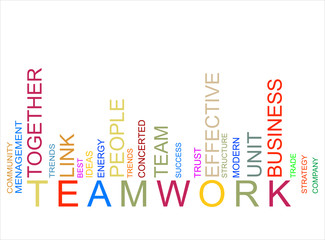colorful  TEAMWORK text barcode, vector