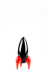 Black Rocket on white background