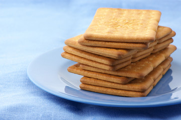 Crackers in plate