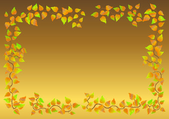 Fototapeta premium Autumn leaf frame. Vector.