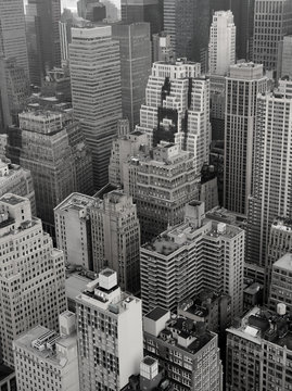 Fototapeta Midtown Rooftops New York B/W
