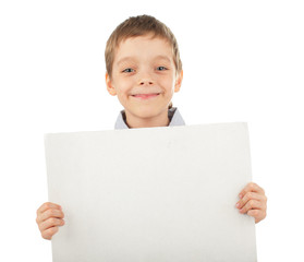 Child with empty blank