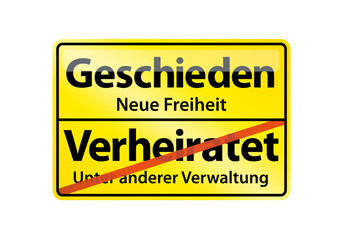 Schild Geschieden