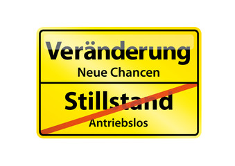 Schild Veränderung