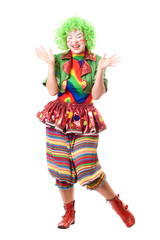 Laughing female clown