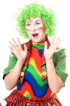 Cheerful female clown