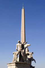 Fototapeta na wymiar Rome - obelisk on Piazza Quirinale
