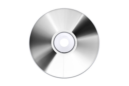compact-disc argento su fondo bianco