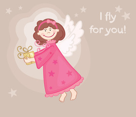 Postcard with an angel