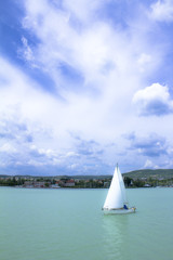 Sailing ship on the lake Balaton
