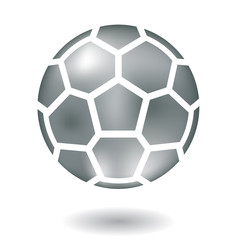 Fototapeta premium Glossy metallic football isolated on white
