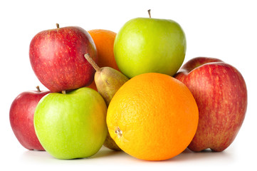 fruits isolated on white