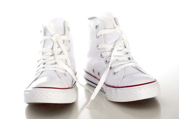 White Sneakers on White Background
