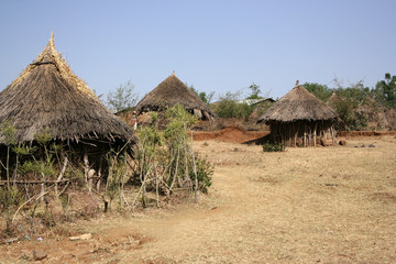 village at  Ethiopia © Dusan Radivojevic