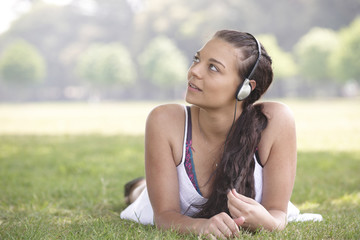 girl and headphones