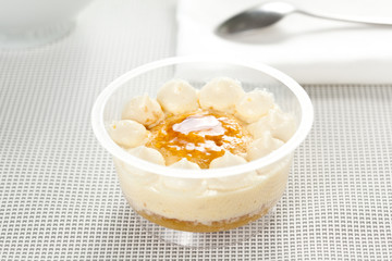 cup of whiskey cake with cream