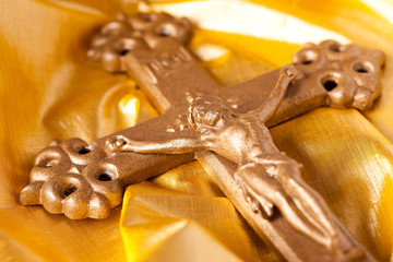 cross on gold background