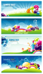 banner lanscapes vector